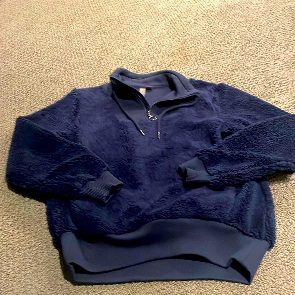 Sweaty Betty Faux Shearling Qtr Zip Fleece Pullover